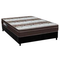 Cama Box Casal: Colchão Ortopédico Ortobom Light OrtoPillow + Base CRC Suede Black(138x188)
