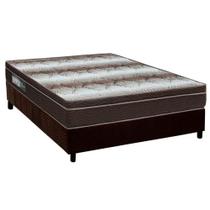 Cama Box Casal: Colchão Ortopédico Ortobom Light Ortopillow + Base CRC Suede Brown(138x188)