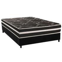 Cama Box Casal: Colchão Ortopédico Paropas D28 AG80 Master Black Double Face + Base CRC Suede Black (138x188)
