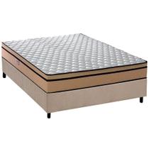 Cama Box Casal: Colchão Ortopédico Plumatex D45 / Anatômico Selectus + Base CRC Suede Clean (138x188)