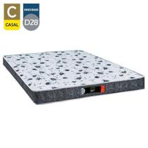 Cama Box Casal + Colchão Ortopédico Resistente Pró D28 Colchões 138x188x60 Cor:preto