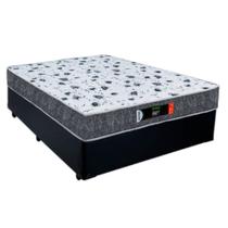 Cama Box Casal + Colchão Ortopédico Resistente Pró D28 Colchões 138x188x60 Preto