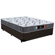 Cama Box Casal + Colchão Ortopédico Resistente Pró D28 Prime Colchões 60x138x188 Marrom