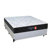 Cama Box Casal + Colchão Semi Ortopédico Extra Firme Espuma D33 Colchões 138x188x72 Branco