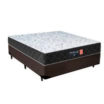 Cama Box Casal + Colchão Semi Ortopédico Extra Firme Espuma D33 Colchões 138x188x72 Marrom
