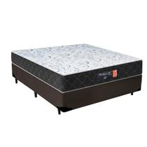 Cama Box Casal + Colchão Semi Ortopédico Extra Firme Espuma D33 Prime Colchões 138x188x72 Marrom
