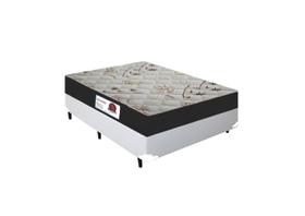 Cama Box Casal Colchão Top Line Mola Bonnel + Box Sintético Branco Serra Negra 60x138x188