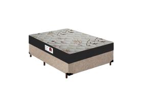 Cama Box Casal Colchão Top Line Mola Bonnel + Box Suede Bege Serra Negra 60x138x188