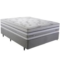 Cama Box Casal com 2 Travesseiros Espuma Herval Detroit, Molas Maxspring