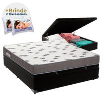 Cama Box Casal com Bau Ortobom D33 Light Preto