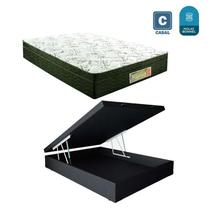 Cama Box casal com baú preto + Colchão Molas bonnel 1,38 x 1,88 x 24 cm Cama Box casal com baú preto + Colchão Molas bonnel 1,38 x 1,88 x 24 cm