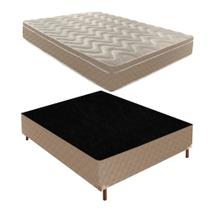 Cama Box Casal com Colchão D28 Unique Anatômico 25x138x188cm e Base Florença