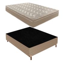 Cama Box Casal com Colchão D28 Unique Anatômico 25x138x188cm e Base Júlia