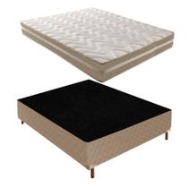 Cama Box Casal com Colchão D33 Quality Duoface 26x138x188cm e Base Júlia