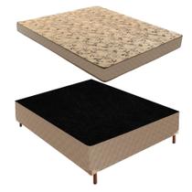Cama Box Casal com Colchão D33 Unique Duoface 14x138x188cm e Base Florença