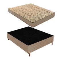 Cama Box Casal com Colchão D33 Unique Duoface 14x138x188cm e Base Júlia Bege/Rustico Paropas By Ecos Cama Box Casal com Colchão D33 Unique Duoface 14x138x188cm e Base Júlia Bege/Rustico Paropas By Ecos