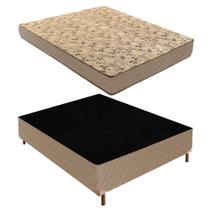 Cama Box Casal com Colchão D33 Unique Duoface 14x138x188cm e Base Júlia Bege/Rustico Paropas By Ecos Cama Box Casal com Colchão D33 Unique Duoface 14x138x188cm e Base Júlia Bege/Rustico Paropas By Ecos