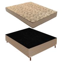 Cama Box Casal com Colchão D33 Unique Duoface 14x138x188cm e Base Júlia