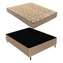 Cama Box Casal com Colchão D33 Unique Duoface 18x138x188cm e Base Florença Bege/Rustico Paropas By Ecosono Cama Box Casal com Colchão D33 Unique Duoface 18x138x188cm e Base Florença Bege/Rustico Paropas By Ecosono