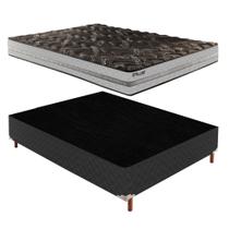 Cama Box Casal com Colchão D33 Unique Plus Duoface 14x138x188cm e Base Íris
