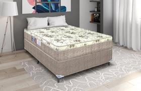 Cama Box Casal Com Colchão De Espuma D33 Ortopédico Extra Firme 138x188x53cm Floral Bege