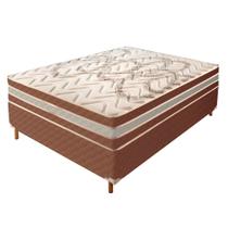 Cama Box Casal com Colchão de Molas Ensacadas 30x138x188cm e Base Samambaia
