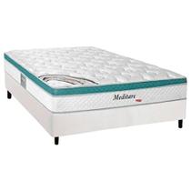 Cama Box Casal com Colchão Herval Meditare Molas Ensacadas 138x188x69cm MS