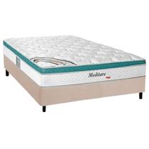 Cama Box Casal com Colchão Herval Meditare Molas Ensacadas 138x188x69cm MS