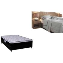 Cama Box Casal CRC + Colchão Ortopédico Foggia Sogni + Cabeceira Plus Atacama