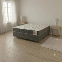 Cama Box Casal D45 Of 1,38x188x0,42 Montreal Yescasa Branco/Cinza