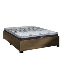 Cama Box Casal Desmontável Colchão Molas Ensacadas Com Euro In New York 138x188x57cm Marrom / Branco / Cedro Gazin Suporta Até 120kg Por Pessoa