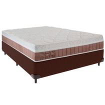 Cama Box Casal e Colchão Benefit Molas Ensacadas Colchobel Marrom