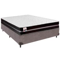 Cama Box Casal e Colchão Bogota Molas Ultralastic Inducol Cinza