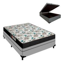 Cama Box Casal e Colchão D33 Veneza com Baú Cinza Portobel Cama Box Casal e Colchão D33 Veneza com Baú Cinza Portobel