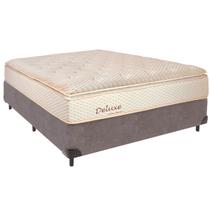 Cama Box Casal e Colchão Deluxe Molas Ensacadas Colchobel Cinza Cama Box Casal e Colchão Deluxe Molas Ensacadas Colchobel Cinza