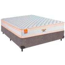 Cama Box Casal e Colchão Denver Molas Ensacadas Inducol Cinza Cama Box Casal e Colchão Denver Molas Ensacadas Inducol Cinza