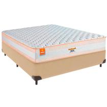 Cama Box Casal e Colchão Denver Molas Ensacadas Inducol Ocre