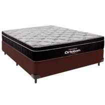Cama Box Casal e Colchão Elegant Molas Ensacadas Ortobom Marrom Cama Box Casal e Colchão Elegant Molas Ensacadas Ortobom Marrom