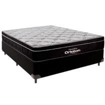Cama Box Casal e Colchão Elegant Molas Ensacadas Ortobom Preto Cama Box Casal e Colchão Elegant Molas Ensacadas Ortobom Preto