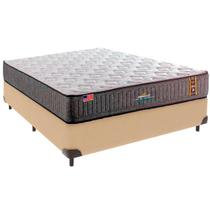 Cama Box Casal e Colchão Embrace Molas Ensacadas King Coil Ocre