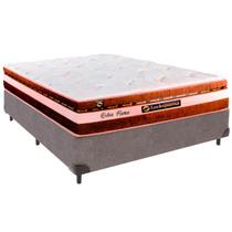 Cama Box Casal e Colchão Esplendor Molas Ensacadas Luckspuma Cinza Cama Box Casal e Colchão Esplendor Molas Ensacadas Luckspuma Cinza