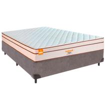 Cama Box Casal e Colchão Pequim Molas Ultralastic Inducol Cinza
