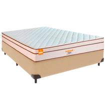 Cama Box Casal e Colchão Pequim Molas Ultralastic Inducol Ocre