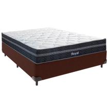 Cama Box Casal e Colchão Royal Molas Ensacadas Colchobel Marrom Cama Box Casal e Colchão Royal Molas Ensacadas Colchobel Marrom