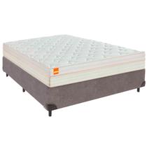 Cama Box Casal e Colchão Tucson Molas Ensacadas Inducol Cinza Cama Box Casal e Colchão Tucson Molas Ensacadas Inducol Cinza