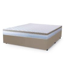 Cama Box Casal King Colchão Com Molas Ensacadas 193x203x60cm Dunas Branco/bege Hellen Cama Box Casal King Colchão Com Molas Ensacadas 193x203x60cm Dunas Branco/bege Hellen
