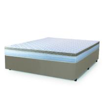 Cama Box Casal King Colchão Com Molas Ensacadas 193x203x60cm Dunas Branco/Bege Hellen