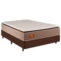 Cama Box Casal King Gazin Colchão Com Molas Ensacadas 193x203x72cm Azera Branco/bege