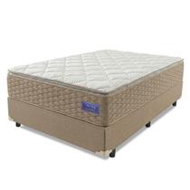 Cama Box Casal Magnus Superlastic Pillow Top Molas Ensacadas Suede Bege Apolo Spuma 138CM Cama Box Casal Magnus Superlastic Pillow Top Molas Ensacadas Suede Bege Apolo Spuma 138CM