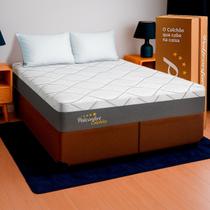 Cama Box Casal Marrom + Colchão Napoles D28 PoliConfort
